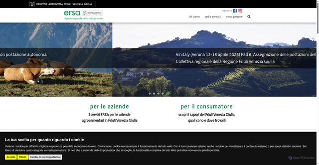 Security scan screenshot of https://www.ersa.fvg.it/cms/hp/;jsessionid=4666942EAD6C1DCF37D4C7CF68324209