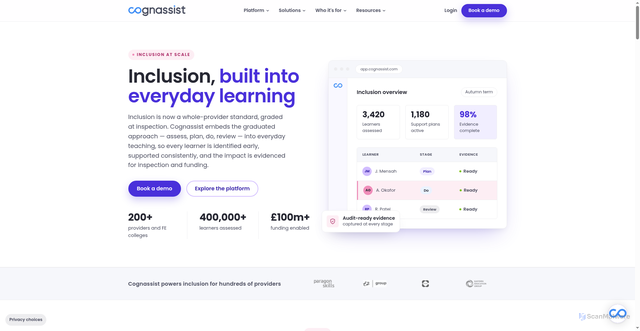 Security scan screenshot of https://cognassist.com
