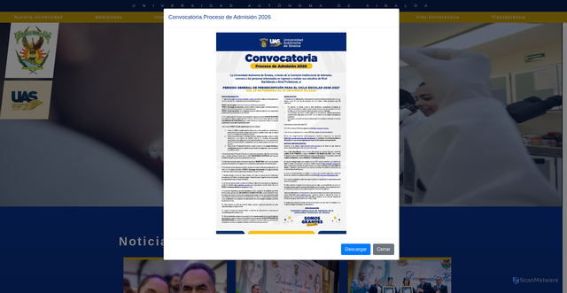 Security scan screenshot of https://uas.edu.mx