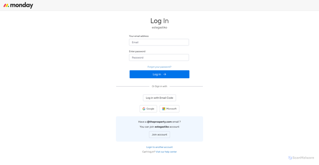 Security scan screenshot of https://e-stegastiko.monday.com