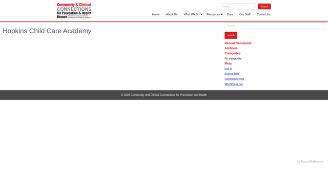 Security scan screenshot of https://www.communityclinicalconnections.com/ece/hopkins-child-care-academy/