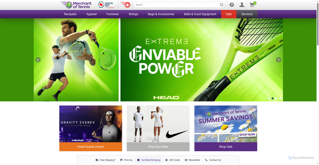 Security scan screenshot of https://www.merchantoftennis.com