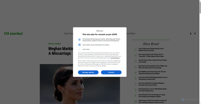 Security scan screenshot of https://stories.411ug.com/meghan-markle-reveals-she-had-a-miscarriage/