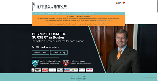 Security scan screenshot of https://www.dryaremchuk.com