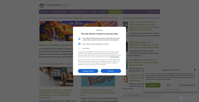 Security scan screenshot of https://fundraiserinsight.org/