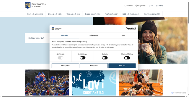 Security scan screenshot of https://www.kristianstad.se/