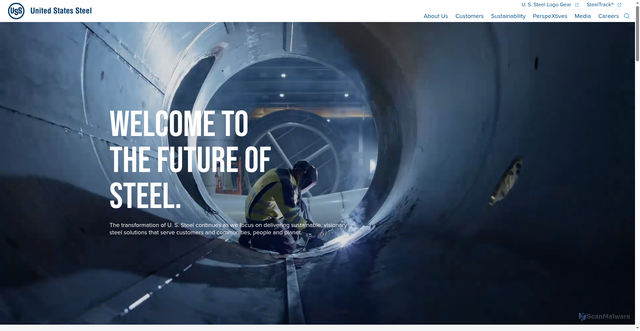 Security scan screenshot of https://ussteel.com