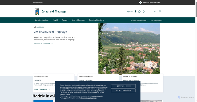 Security scan screenshot of https://www.comune.tregnago.vr.it/