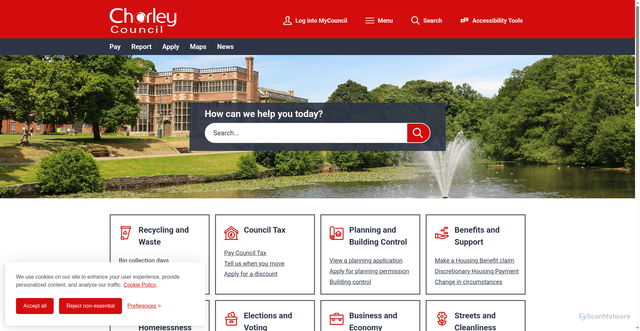 Security scan screenshot of https://chorley.gov.uk/