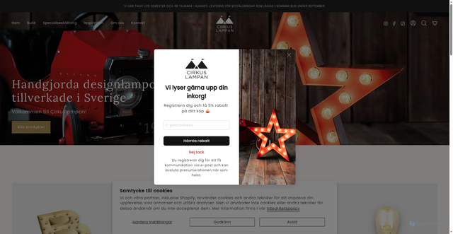 Security scan screenshot of https://www.cirkuslampan.com/