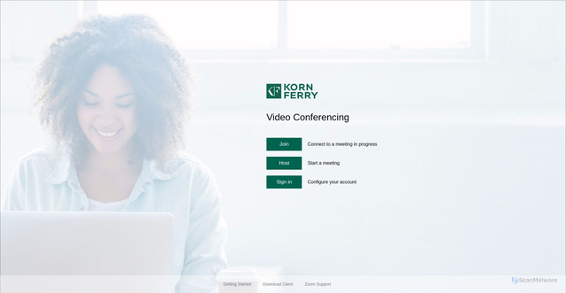 Security scan screenshot of https://kornferry.zoom.us