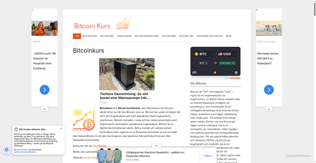 Security scan screenshot of https://bitcoin-kurs.se