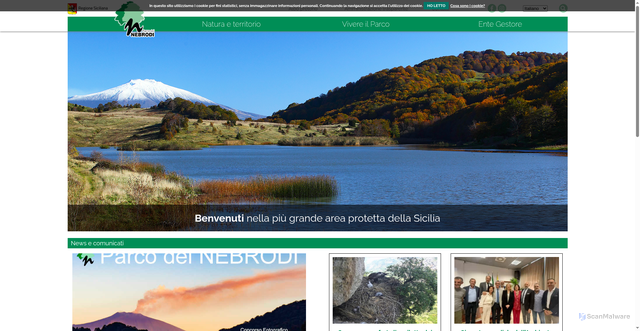 Security scan screenshot of https://www.parcodeinebrodi.it/