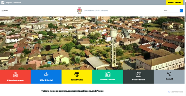 Security scan screenshot of https://www.comune.santacristinaebissone.pv.it/web/