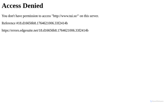 Security scan screenshot of https://www.tui.se/