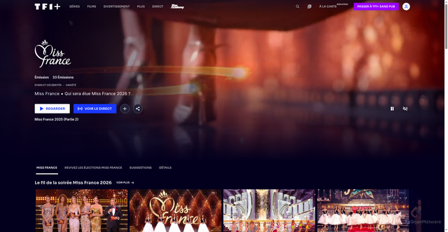 Security scan screenshot of https://www.tf1.fr/tf1/miss-france