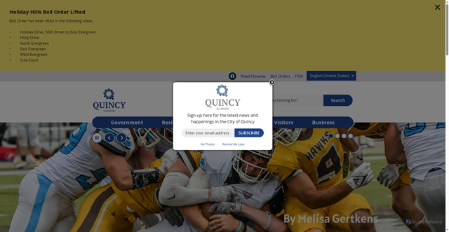 Security scan screenshot of https://www.quincyil.gov/