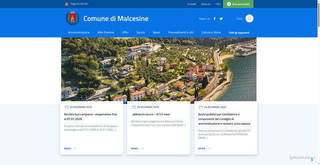 Security scan screenshot of https://www.comunemalcesine.it/