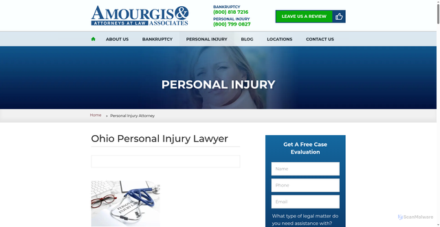 Security scan screenshot of https://www.amourgis.com/personal-injury-lawyer/