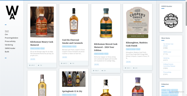 Security scan screenshot of https://whiskyarkivet.se