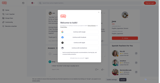 Security scan screenshot of https://www.italki.com/en/post/question-507417