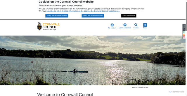Security scan screenshot of https://www.cornwall.gov.uk/
