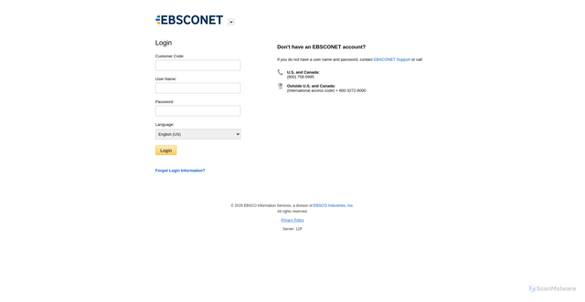 Security scan screenshot of https://ebsconet.com