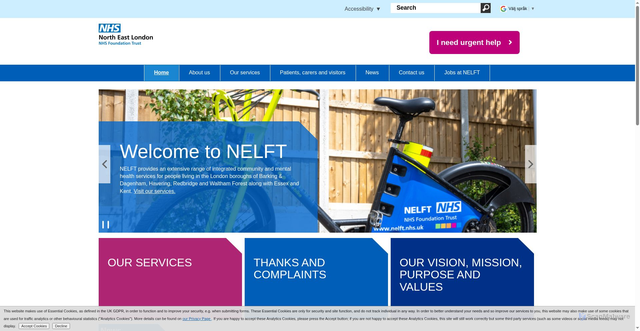 Security scan screenshot of https://www.nelft.nhs.uk/