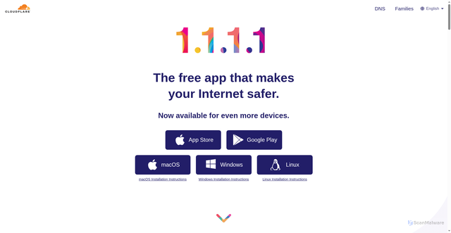 Security scan screenshot of https://one.one.one.one/