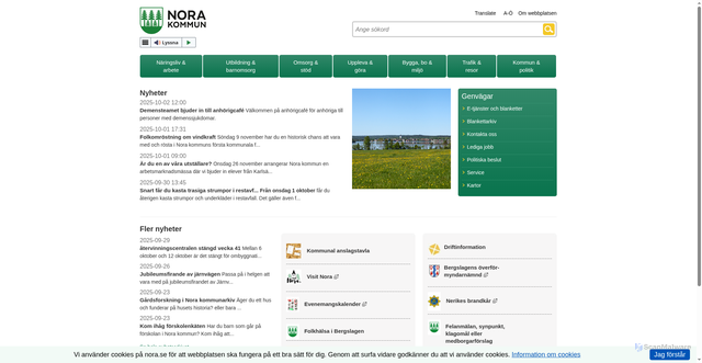 Security scan screenshot of https://www.nora.se/