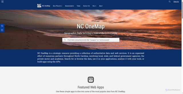 Security scan screenshot of https://www.nconemap.gov/