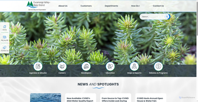 Security scan screenshot of https://www.cvwdwater.com/