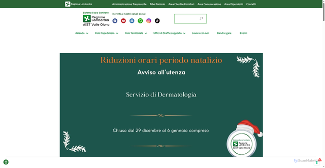Security scan screenshot of https://www.asst-valleolona.it/
