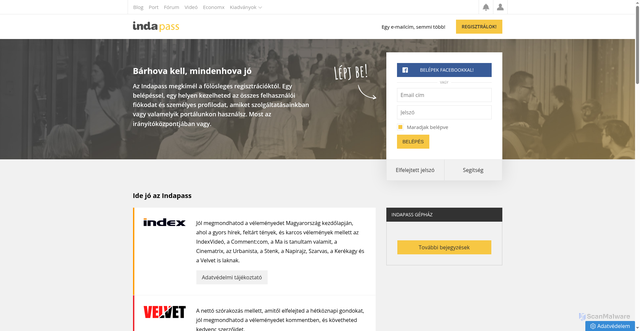 Security scan screenshot of https://indapass.hu
