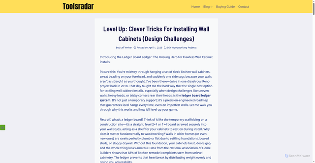 Security scan screenshot of https://toolsradar.com/level-up-clever-tricks-for-installing-wall-cabinets/