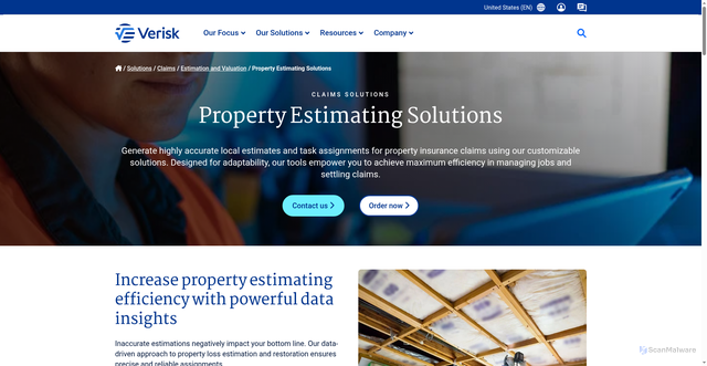 Security scan screenshot of https://xactware.com