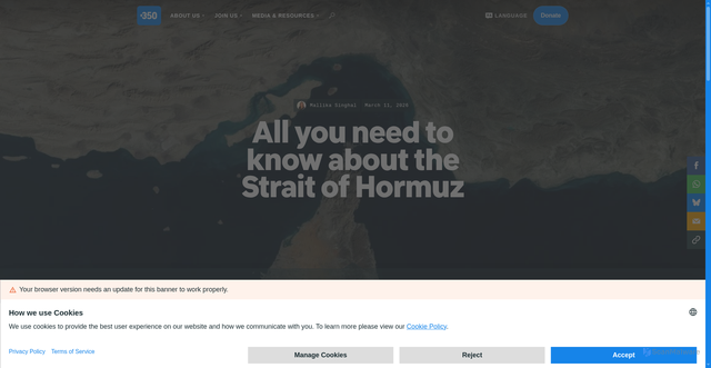 Security scan screenshot of https://350.org/all-you-need-to-know-about-the-strait-of-hormuz/