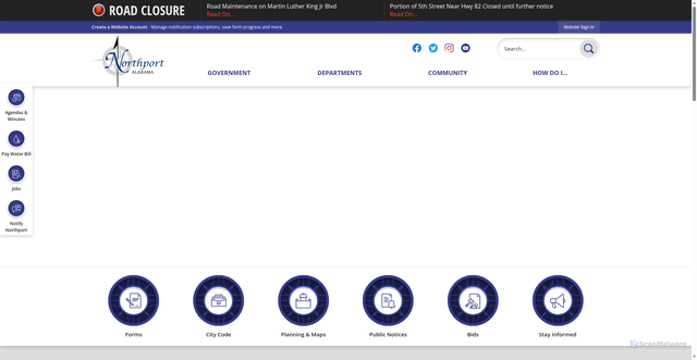 Security scan screenshot of https://northportal.gov/