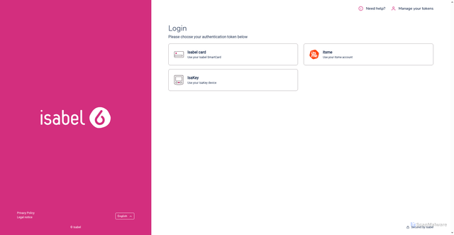 Security scan screenshot of https://banking.isabel.be