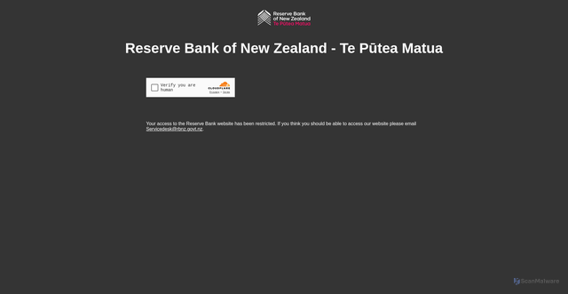Security scan screenshot of https://www.rbnz.govt.nz/