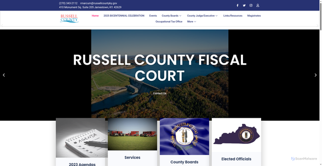 Security scan screenshot of https://russellcountyky.gov/