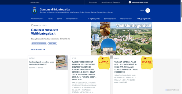 Security scan screenshot of https://www.comune.montegalda.vi.it/