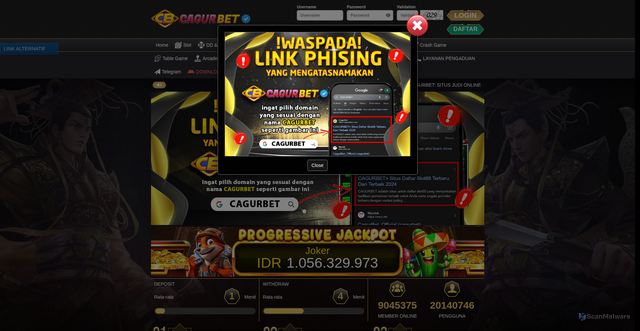 Security scan screenshot of https://cagurbetnatal.top/