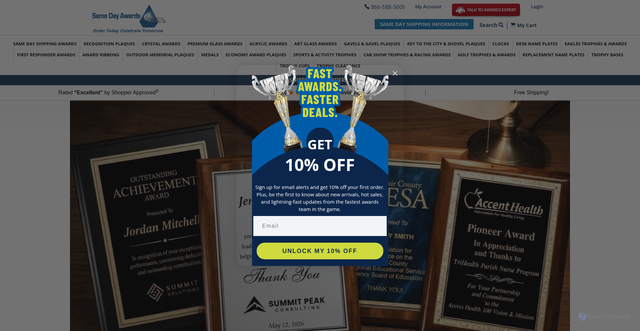 Security scan screenshot of https://www.orderfastawards.com