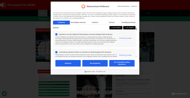 Security scan screenshot of https://www.fair-news.de
