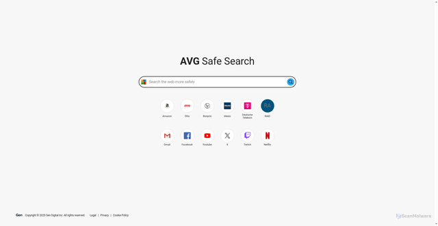 Security scan screenshot of https://mysearch.avg.com