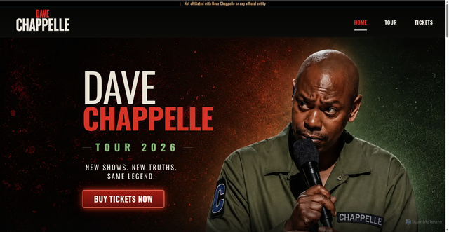 Security scan screenshot of https://www.dave-chappelle.com/