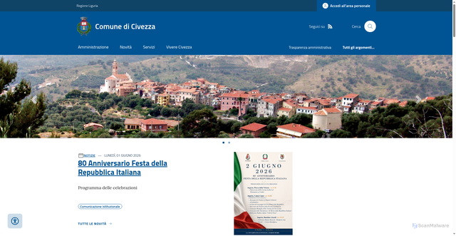 Security scan screenshot of https://www.comune.civezza.im.it