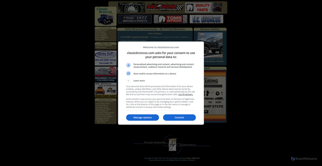 Security scan screenshot of https://classicbroncos.com