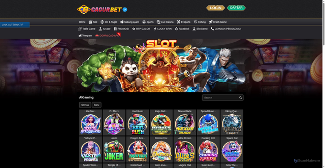 Security scan screenshot of https://cagurbetnatal.icu/desktop/game/slot/aigaming